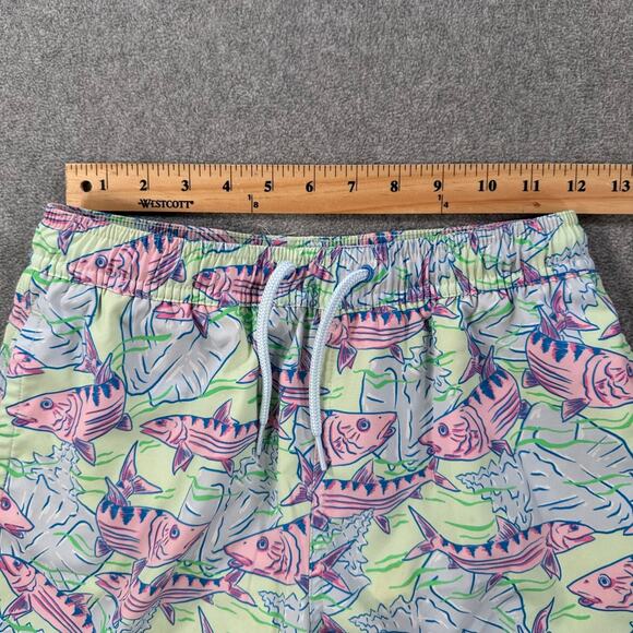 Vineyard Vines Printed Chappy Swim Trunks Boys Medium (12/14) Drawstring Blue - Picture 3 of 7